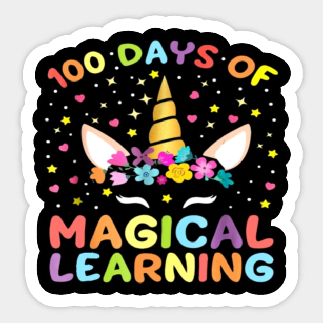 Unicorn 100 Days of School 100th Girls Magical Sticker by Kink4on